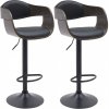 Design-Shop 2x Barová stoličkaKingston B - koženka, čierny rám - čierna/šedá