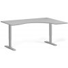 Ergonomický výškovo nastaviteľný stôl, 160x120 cm, 1 motor, L/P, sivá podnož, sivá