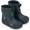 Bundgaard Malik detské zateplené barefoot gumáky / Navy Dino Veľkosť: 21
