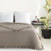 Eurofirany Prehoz VANESA s volánikom - farba roka 2025 tmavobéžová Polyester 200x220 cm