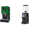 Gaggia New Classic E24 BC, green + Eureka Atom Specialty 75, black