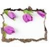 Samolepící díra na stěnu Fialové tulipány 95x64 cm