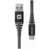 Swissten 71541010 dátový USB-C, 60W / 3A / 1x USB-C(M) / 1x USB-A(M), 1,5m, šedý