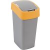 Kôš Curver® FLIP BIN 45 lit., šedostrieborný/žltý, na odpad