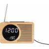 Rádio, budík, Stolní hodiny Retro Radio BambooKarlsson (Barva - bambus, přírodní)