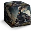 Sablio Taburet Cube Parná lokomotíva v horách: 40x40x40 cm