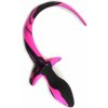 Slave4master Silicone Puppy Tail Black-Pink, silikónový análny kolík – psí chvost 7,5 x 3,1 cm