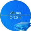 Sparkly POOL Kruhová solárna plachta - fólia na bazén 200mik - priemer 5,5 m, modrá priehľadná