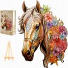 DREVENÉ PUZZLE KÔŇ VEĽKÝ 270 DIELIKOV, KRÁSNA KOBYLA V DREVENEJ KRABIČKE