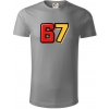 67 - čísla - Tričko z organickej bavlny - 3XL ( Starostrieborná )