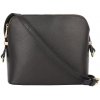 TALIANSKE Dámska kožená crossbody kabelka Vera Pelle Talianska čierna Valenta zlaté kovanie