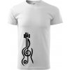 Husľový kľúč gitara - Tričko extra veľké (5-8XL) - 5XL ( Biela )