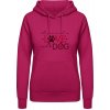 AWDis Hoodie Mikina - Dizajn s motívom - Láska a pes - Zvodná ružová - XS - Dámske