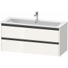 DURAVIT Ketho 2 závesná skrinka pod umývadlo, 2 zásuvky, 1210 x 480 x 550 mm, biela vysoký lesk, K25265022220000