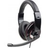 Gembird stereo slúchadlá a mikrofón s reguláciou hlasitosti, čierne MHS-001