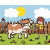 ZUTY Maľovanie podľa čísel CHLAPEC S KRAVOU NA PASTVE Rámovanie vypnuté plátno na rám Rozmer 80x100 cm