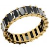 Furiosa Pozlátený prsteň s čiernymi kubickými zirkónmi Crush Noir SR-CRUSHNOIR-G 54 mm