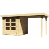 LANIT PLAST drevený domček KARIBU ASKOLA 2 + prístavok 240 cm (73245) natur LG1762 – cena za ks
