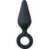 Easytoys Pointy Plug análny kolík s úchytkou stredne veľký čierny