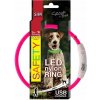 Obojok Dog Fantasy LED nylon - ružový, 45cm