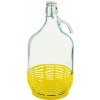 Demižón holý sklenený 5L ucho, plast kôš, patentný uzáver DAMA