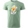 Handel Tričko - Kvetinová harmónia Farba: šalviová, Veľkosť: S, Strih trička: pánsky