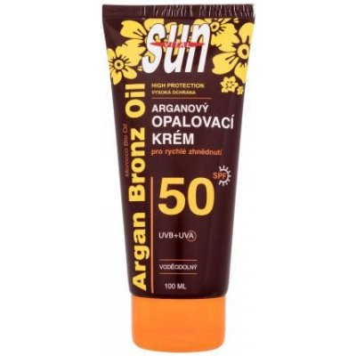 Vivaco Sun Argan Bronz Oil Tanning Cream SPF50 vodoodolný opaľovací krém 100 ml