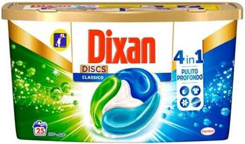 Dixan Discs 4v1 Classico univerzálne kapsule na pranie 25 ks