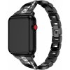 AppleKing kovový remienok posiaty kamienkami na Apple Watch Ultra 49 mm / 45 mm / 44 mm / 42 mm - čierny - možnosť vrátiť tovar ZADARMO do 30tich dní