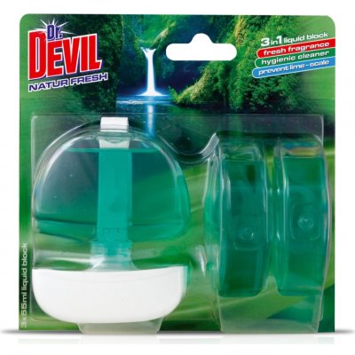 Dr. Devil Natur Fresh 3v1 Wc tekutý záves 3 x 55 ml