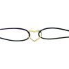 Šnúrkový Glosery náramok so srdiečkom, chirurgická oceľ, šnúrka 1mm Obvod zápästia: M 18-19 cm, Šnúrka: sivá, Srdiečko: zlaté