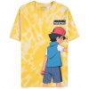 Pokémon Ash and Pikachu Digital Printed Men's Short Sleeved T-Shirt yellow
