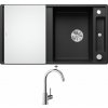 Blanco AXIA III 5 S antracit s excentrom + sklenená krájacia doska 523215 + Blanco MIDA chróm 517742