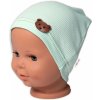 Baby Nellys Rebrovaná čiapka Macko - mätová Velikost koj. oblečení: 92/98 (18-36m)