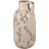 Clayre & Eef Béžový keramický dekoratívny džbán/ váza s lúčnymi kvetmi Monnia - Ø 13*25 cm - Clayre & Eef
