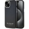 Karl Lagerfeld Grained PU Hotel RSG Zadný Kryt pre iPhone 15 Black