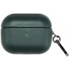 AppleKing obal z PU kože s karabínou pre AirPods Pro 2 (2022) - tmavozelený - možnosť vrátiť tovar ZADARMO do 30tich dní