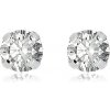 Šperky eshop - Náušnice z bieleho 14K zlata - okrúhly číry zirkón, puzetové zapínanie, 3 mm S1GG42.35