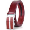 Kožený opasok s automatickou prackou RED DOUBLE Bordová