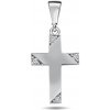 Lillian Vassago Prívesok krížik zdobený zirkónmi, biele zlato LLV98-GP096W