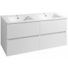 AQUALINE PANEDA 149 x 45,2 x 50cm skrinka pod dvojumývadlo závesná, biela, PN215