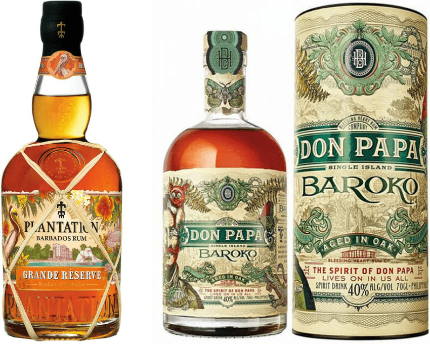 Don Papa Baroko 40% 0,7 l a Plantation Rum Barbados Grande Réserve 40% 0,7 l (set)