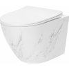 REA Závesná WC misa so sedadlom Carlos Slim biely mramor