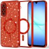 Techsuit - Luxury Glitter MagSafe puzdro pre Samsung Galaxy A17 5G / A17 4G – červené