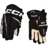 Hokejové rukavice CCM Tacks XF PRO Black/White Žiak (youth) 9 palcov