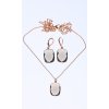 Set náhrdelník a náušnice svetlo hnedý hranatý Strieborná retiazka