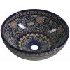 Sapho Sapho, PRIORI keramické umývadlo, priemer 41 cm, 15 cm, fialová s ornamentami, PI022