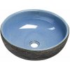 Sapho PRIORI keramické umývadlo na dosku Ø 41 cm, modrá/sivá PI020