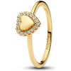 Zlátený prsteň PANDORA Srdce s aureolou na gravírovanie 50