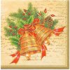 DAISY SDGW 02201 Christams Bells Cream, servítky 33x33cm, 3-vrstvové, vianočné (20ks)
